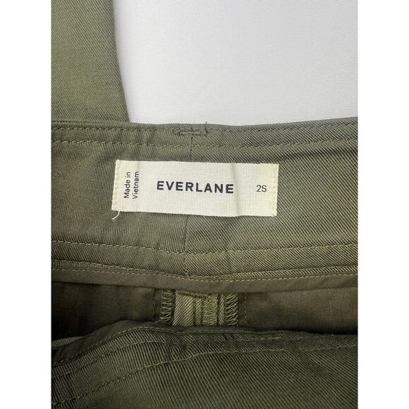 Everlane Olive Wide-Leg Crop Pants Women’s Size 2S Tencel Organic Cotton - Picture 4 of 16